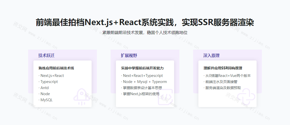 Next.js+React+Node系统实战，搞定SSR服务器渲染