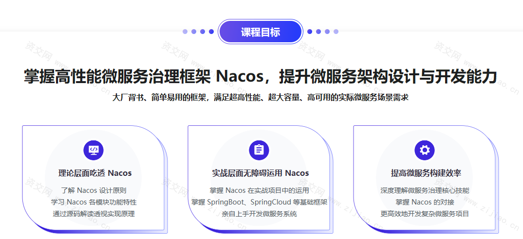 Nacos核心原理解读+高性能微服务系统实战课程