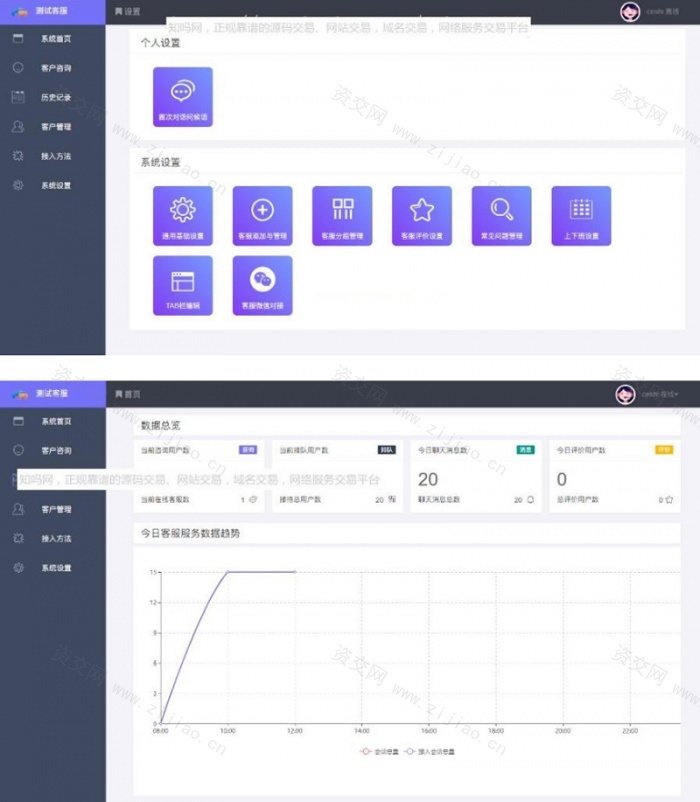 最新H5微信公众号小程序在线客服APP网页端源码 全开源可二开