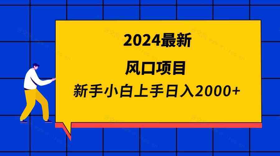 2024最新风口项目 新手小白日入2000+