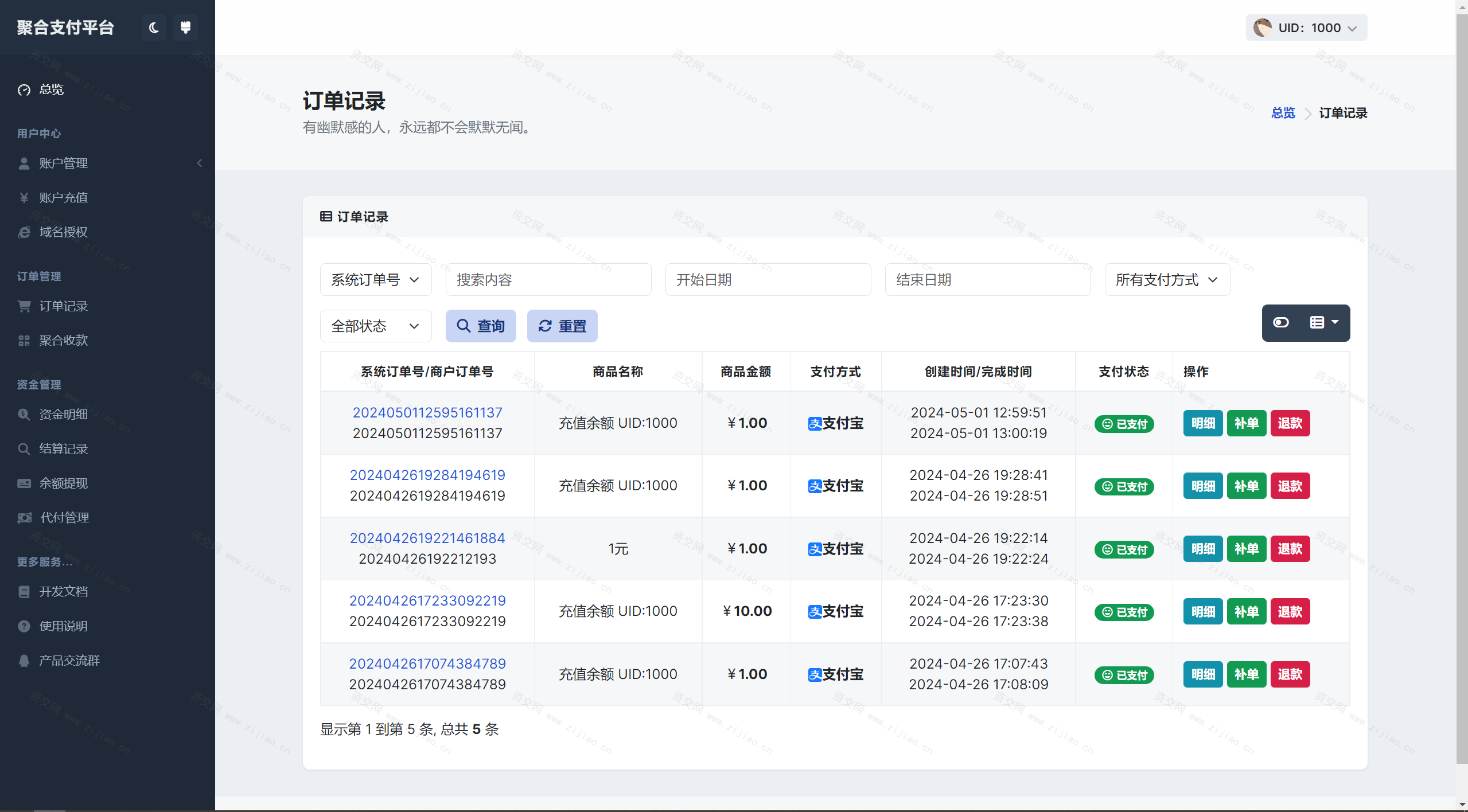 彩虹易支付用户中心美化主题 模版源码下载