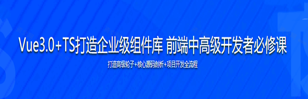 Vue3.0+TS打造企业级组件库 快速掌握Vue3企业实际应用