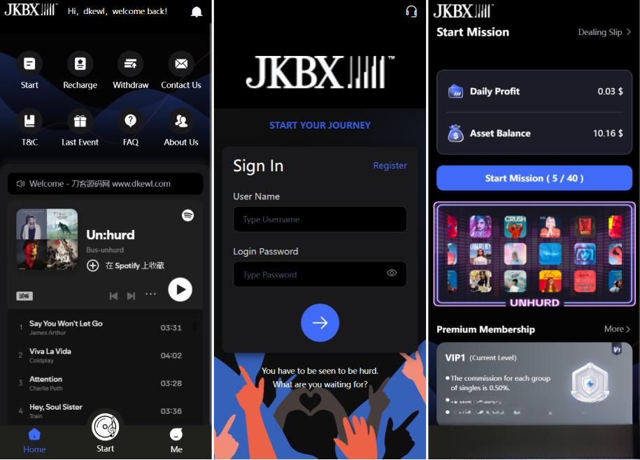 音乐推广接单平台 JKBX海外音乐抢单系统源码 自动抢单系统Thinkphp框架 附教程