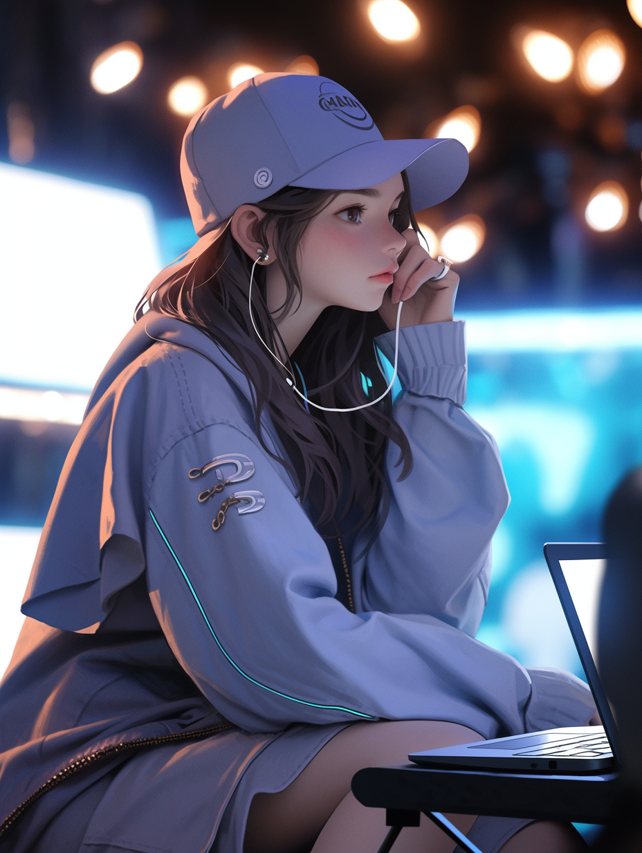 AI生成3D互联网工作者女孩照片免费下载