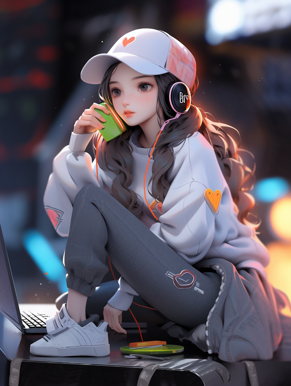 AI绘画3d女孩照片免费下载