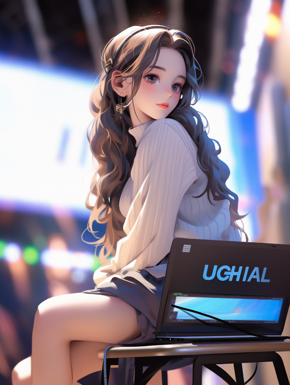 AI生成3D互联网工作者女孩照片免费下载