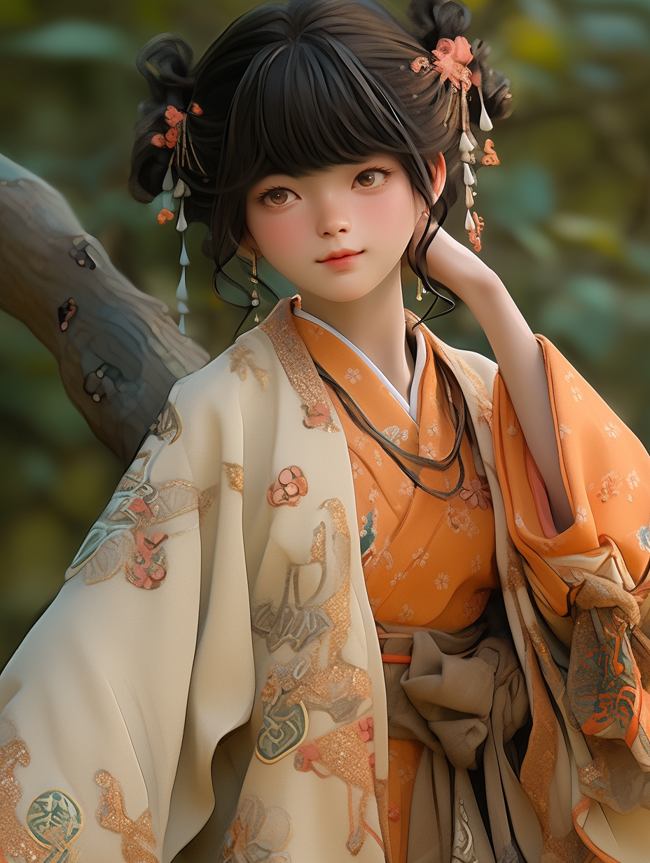 AI生成汉服女孩图片免费下载