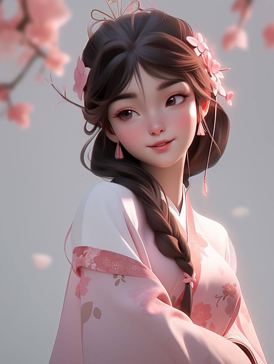 3D可爱女孩图片免费下载