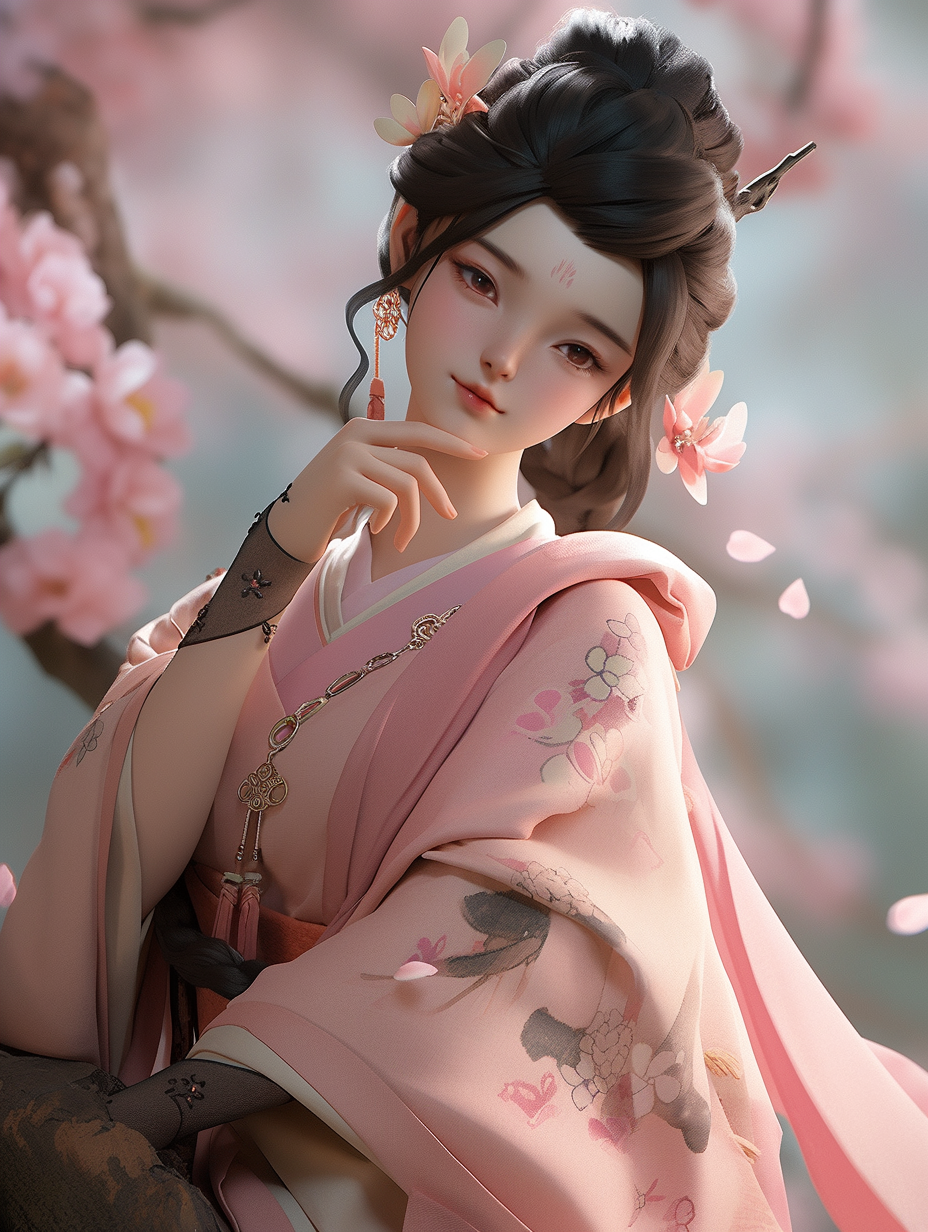 AI绘画古风美人图片