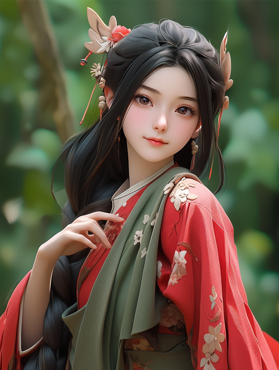 AI生成汉服女孩图片免费下载