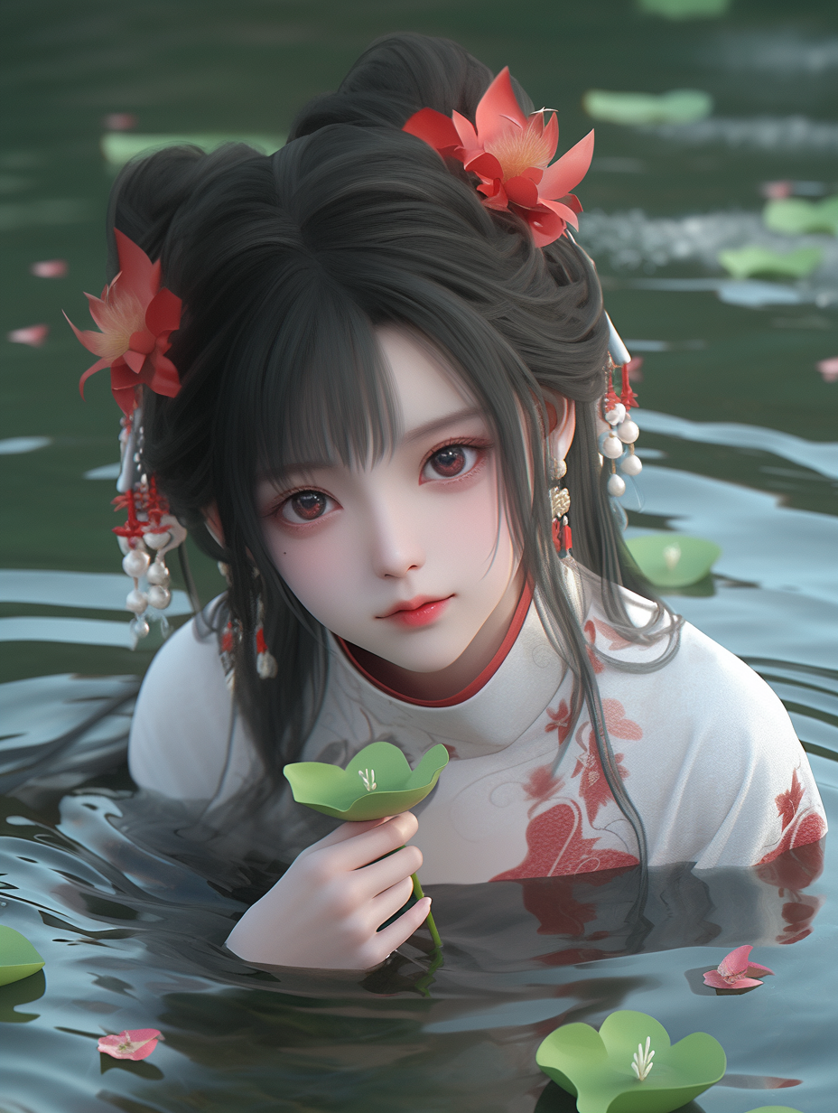 3D可爱国风美人图片免费下载