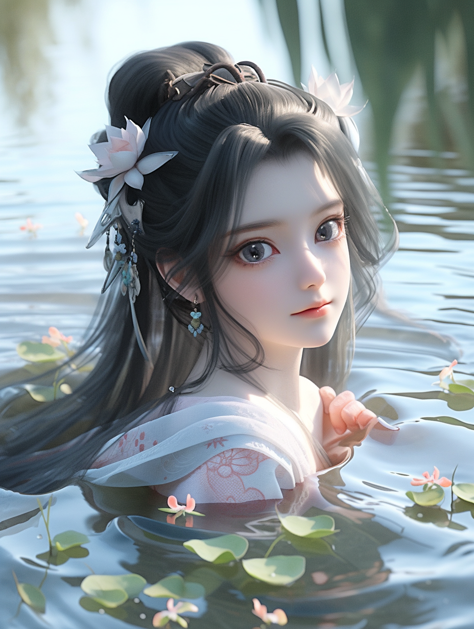 AI绘画国风美人图片