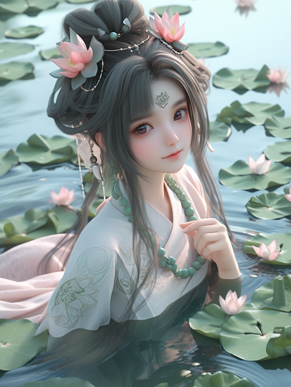 AI绘画国风美人图片