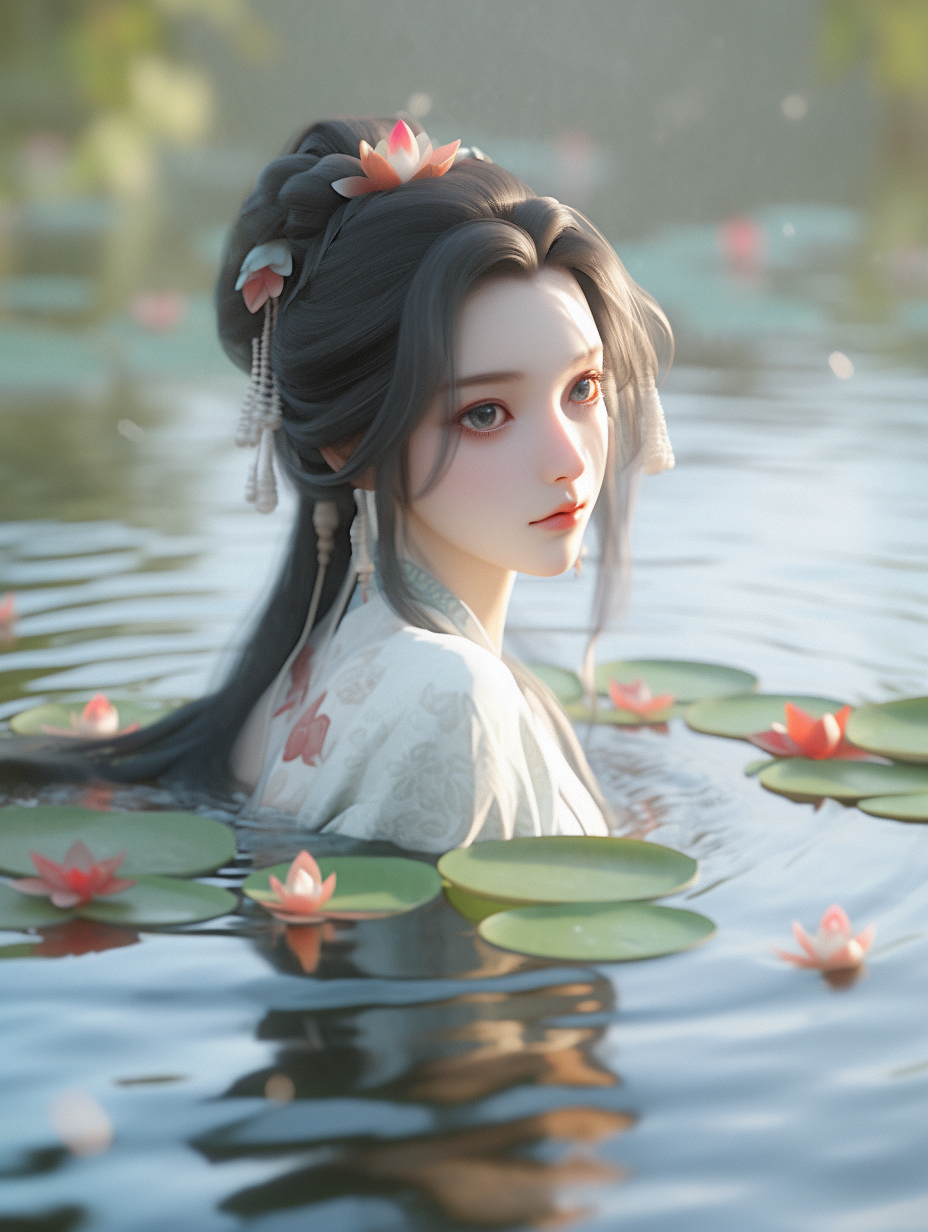 AI绘画国风美人图片