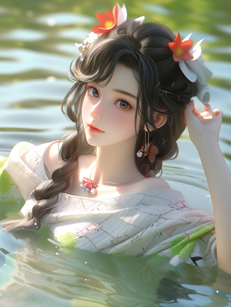 3D可爱国风美人图片免费下载