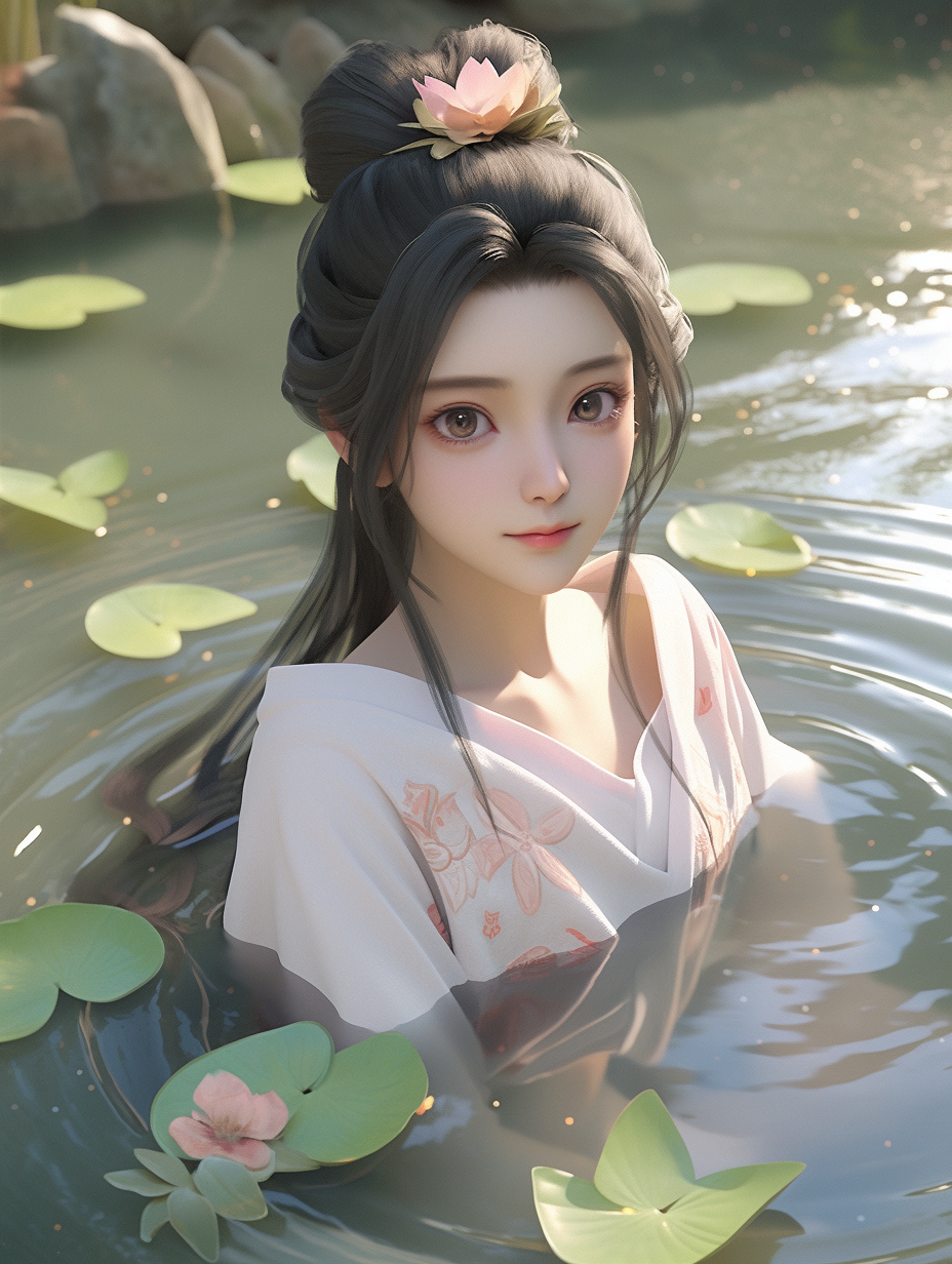 AI绘画国风美人图片