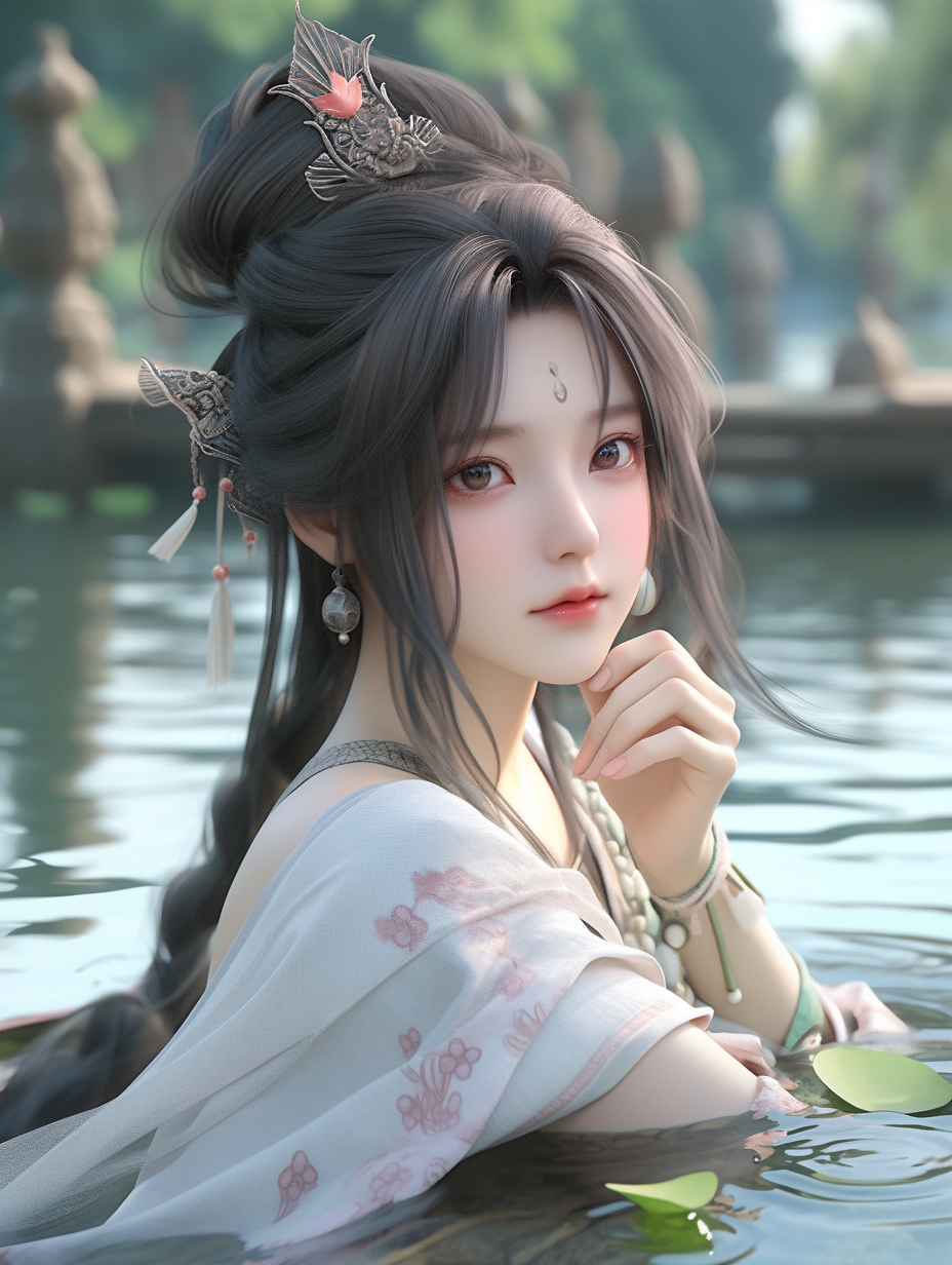 3D可爱国风美人图片免费下载