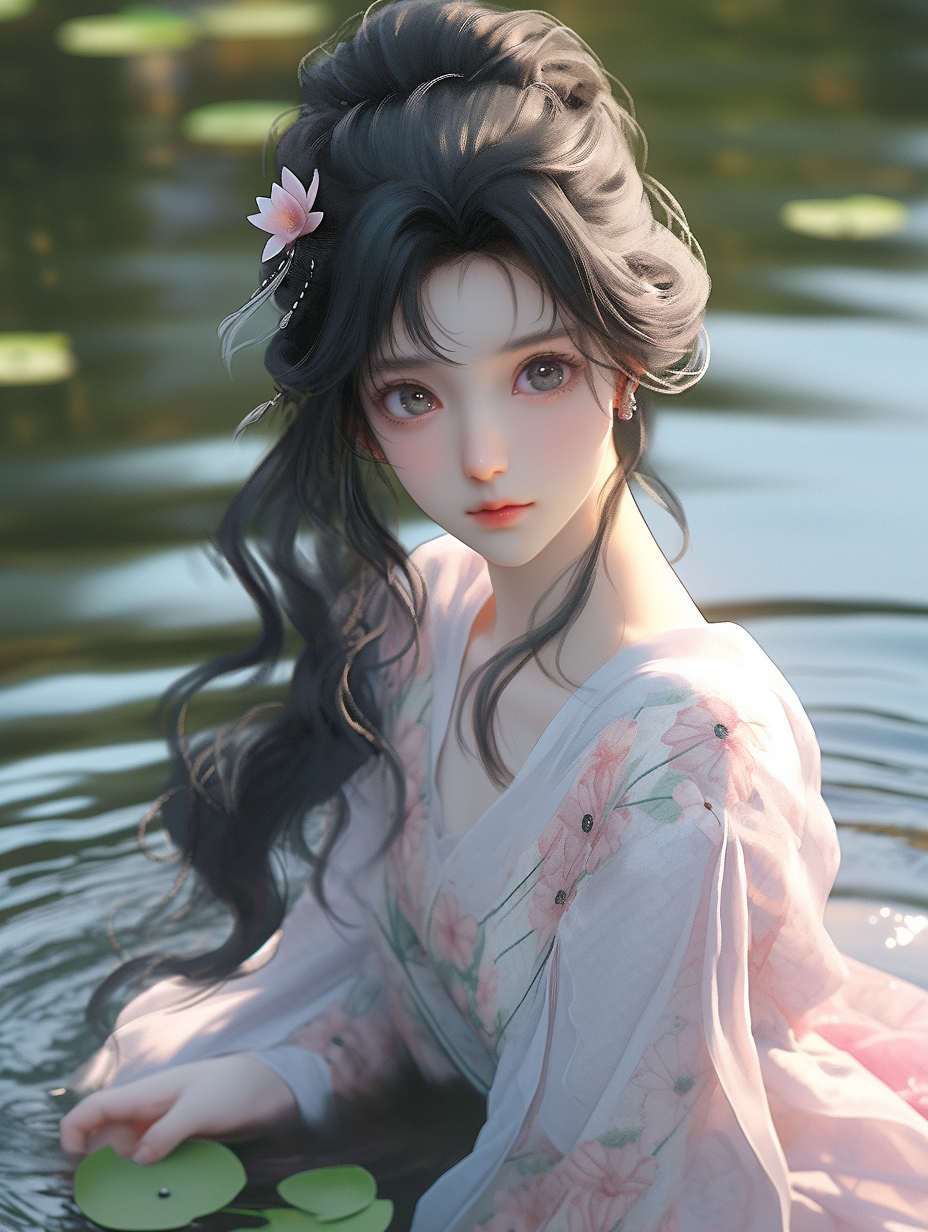 3D可爱国风美人图片免费下载