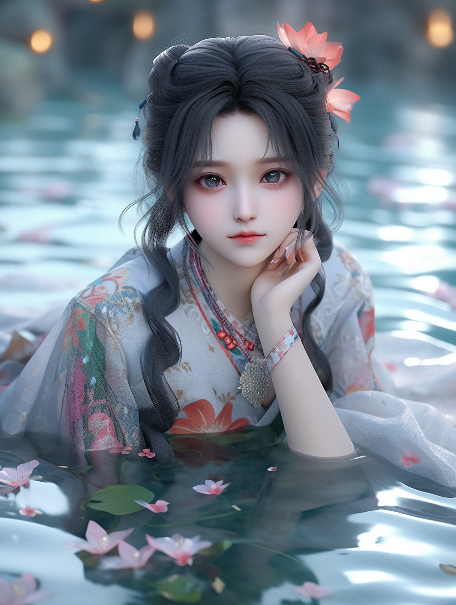 AI绘画国风美人图片