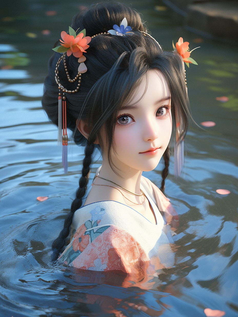 AI绘画国风美人图片