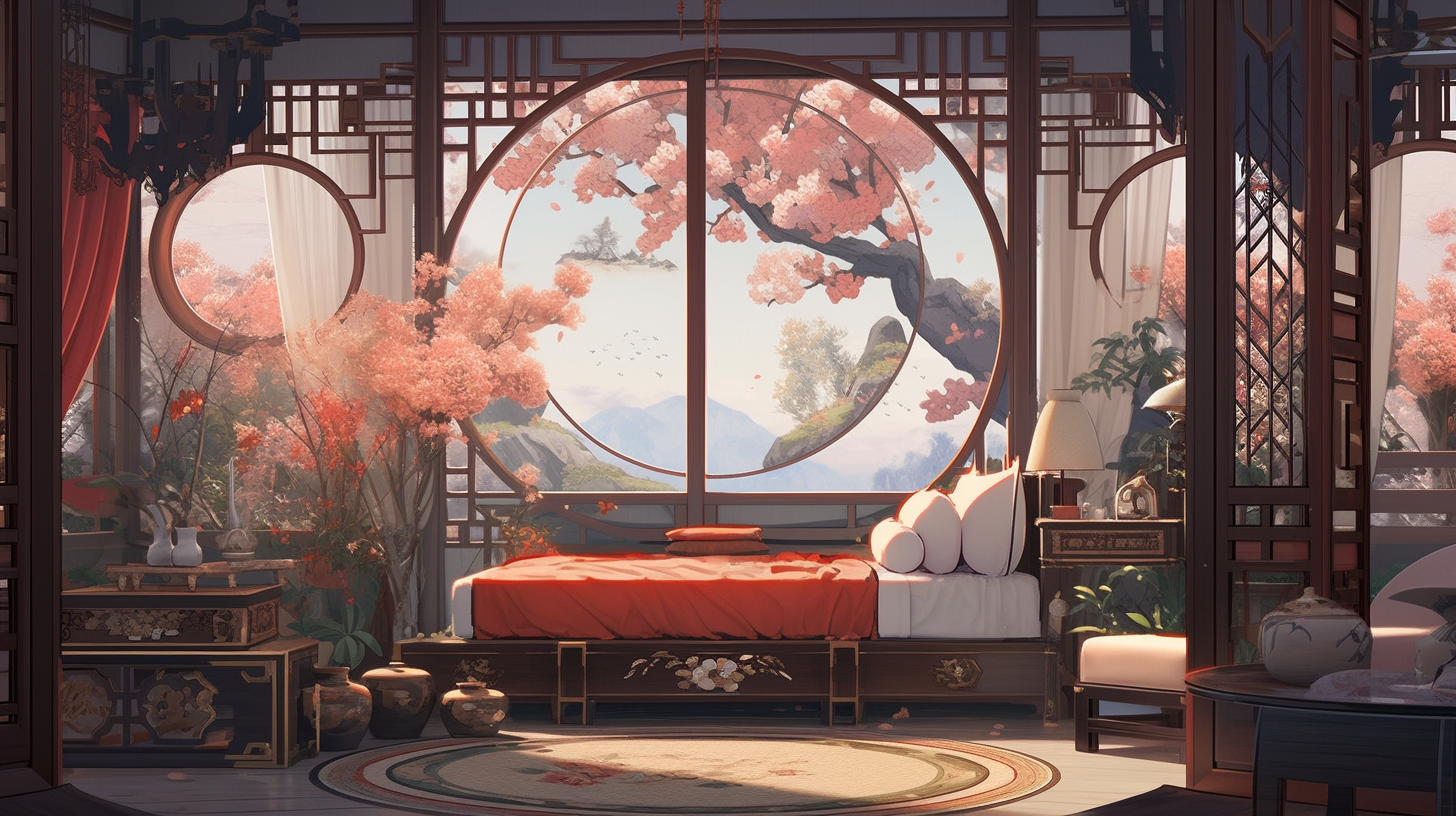 AI绘画仙侠古风背景图片