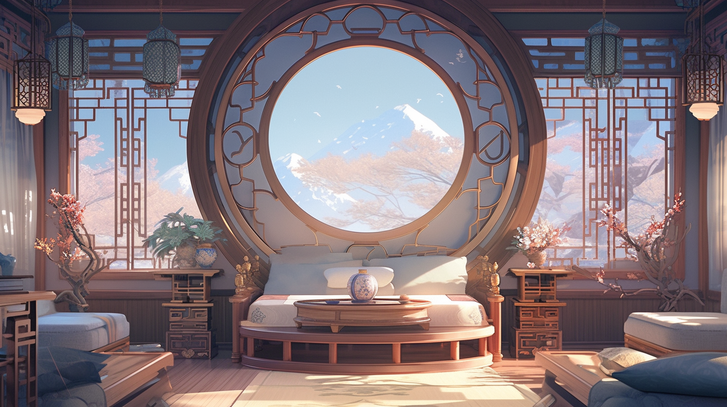 AI生成仙侠古风背景图片免费下载