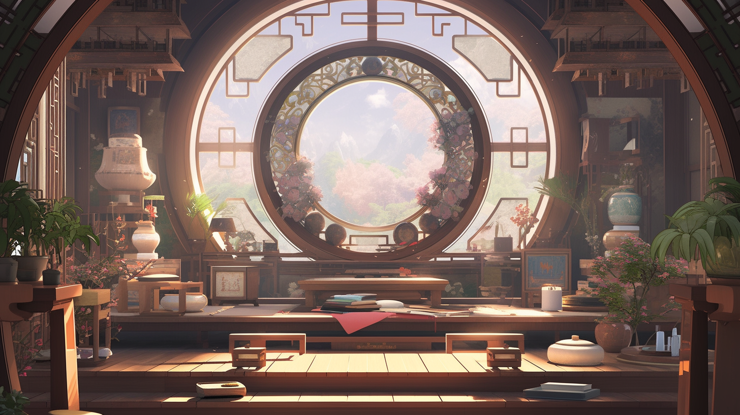 AI生成仙侠古风背景图片免费下载