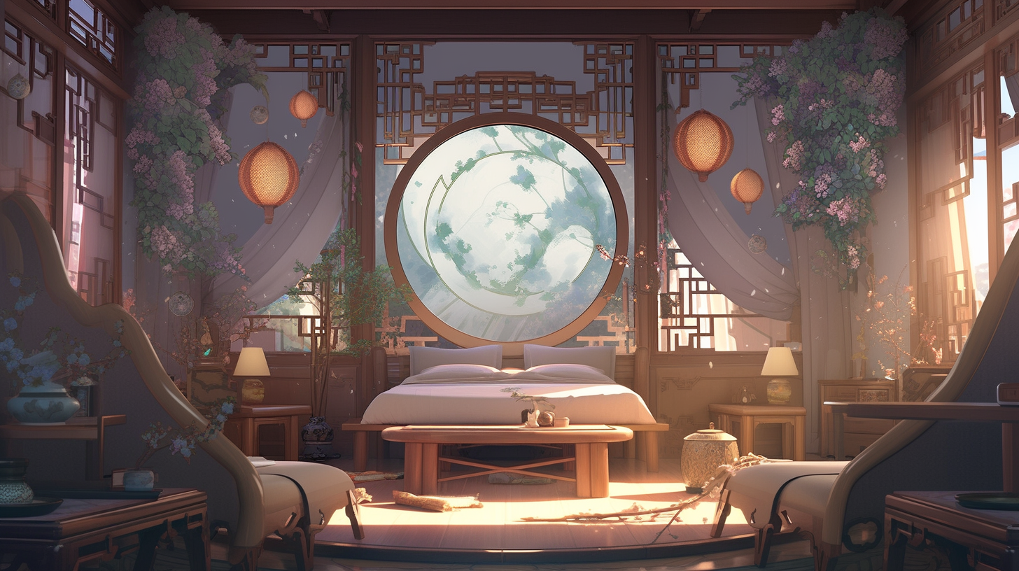 AI绘画仙侠古风背景图片