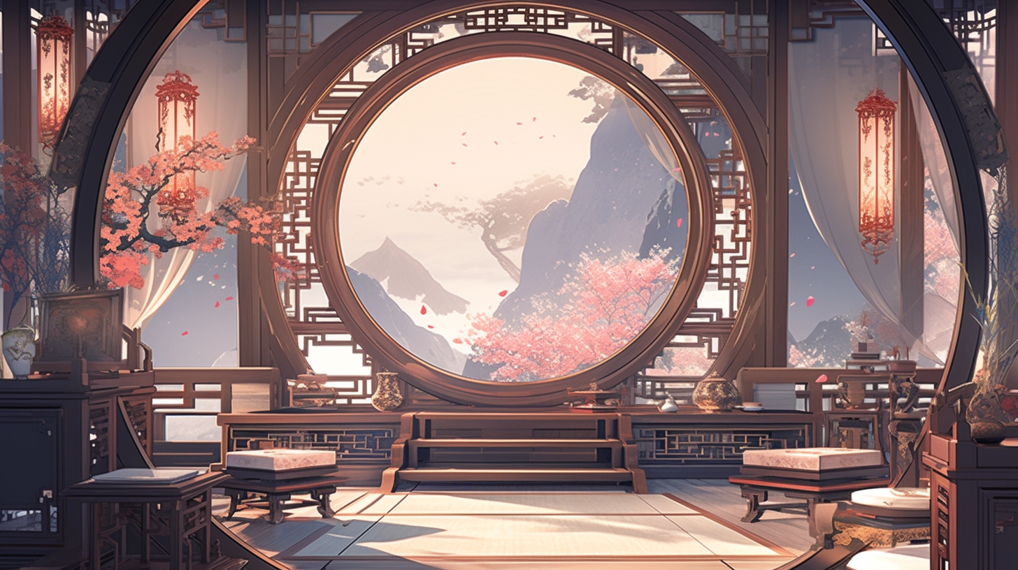 AI绘画仙侠古风背景图片