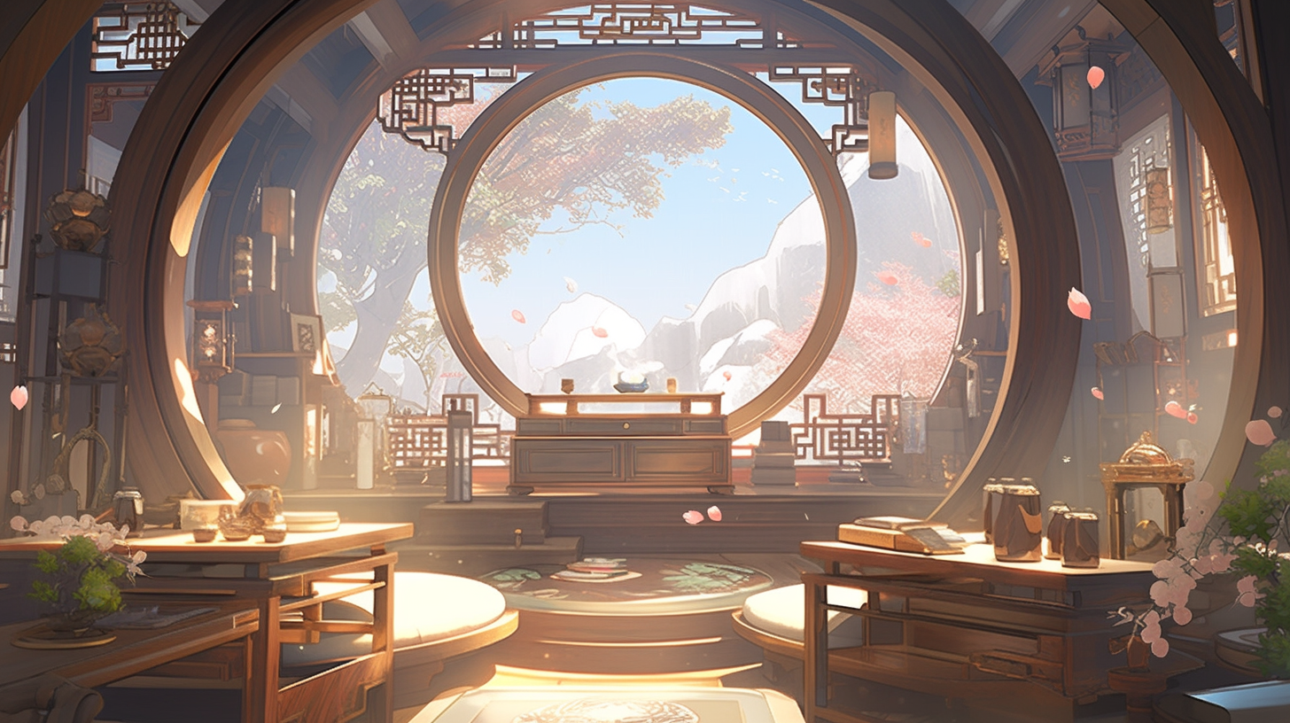 AI生成仙侠古风背景图片免费下载