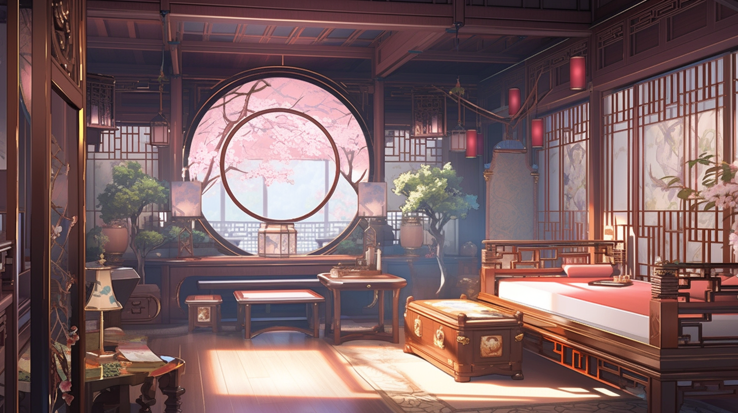 AI绘画仙侠古风背景图片