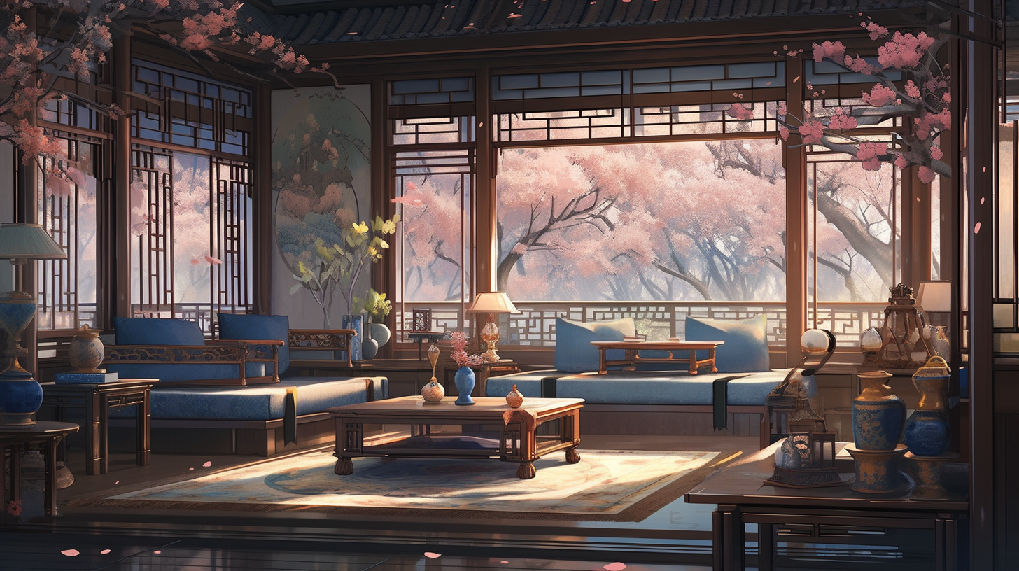 AI绘画仙侠古风背景图片