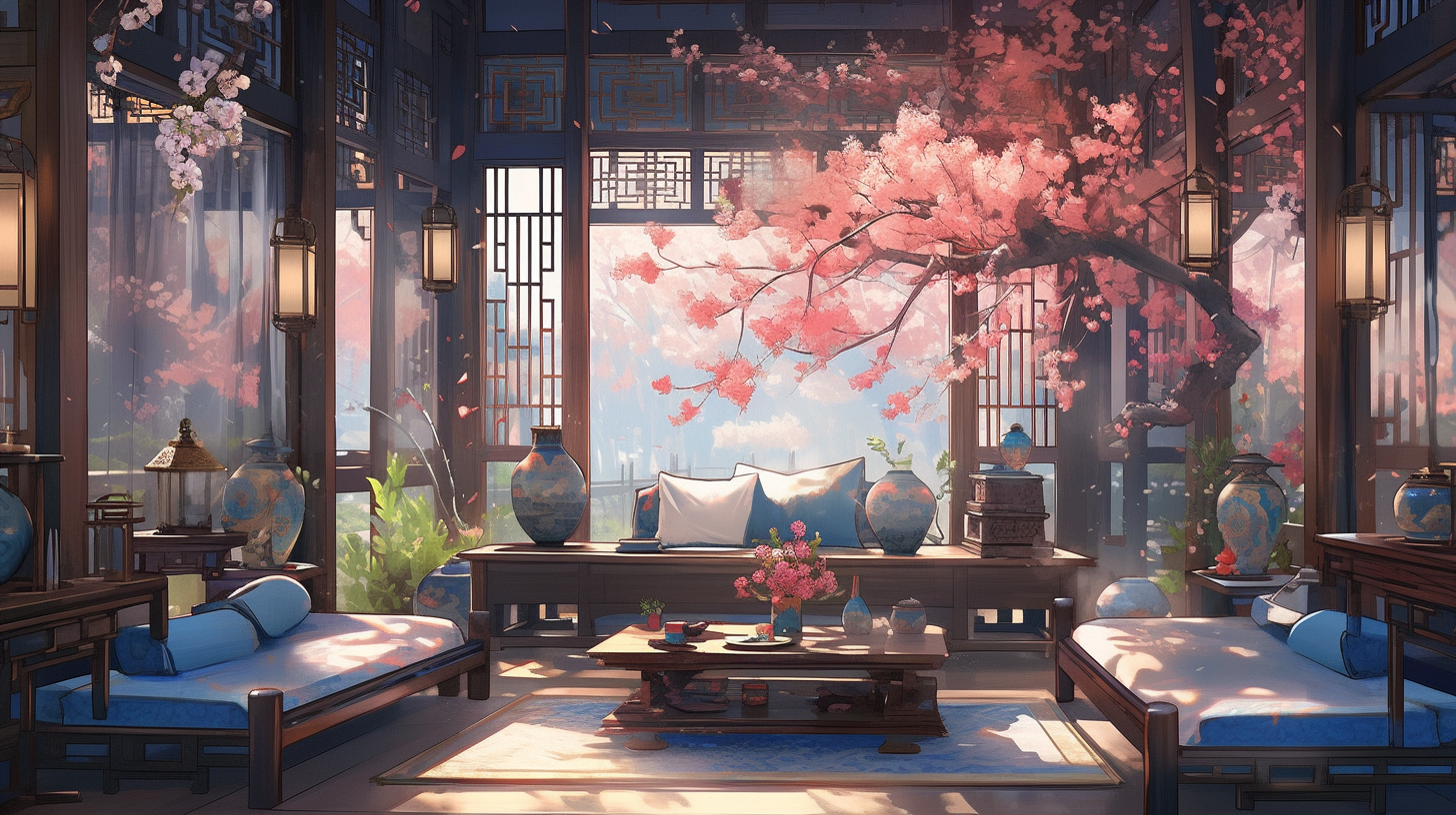 AI绘画仙侠古风背景图片