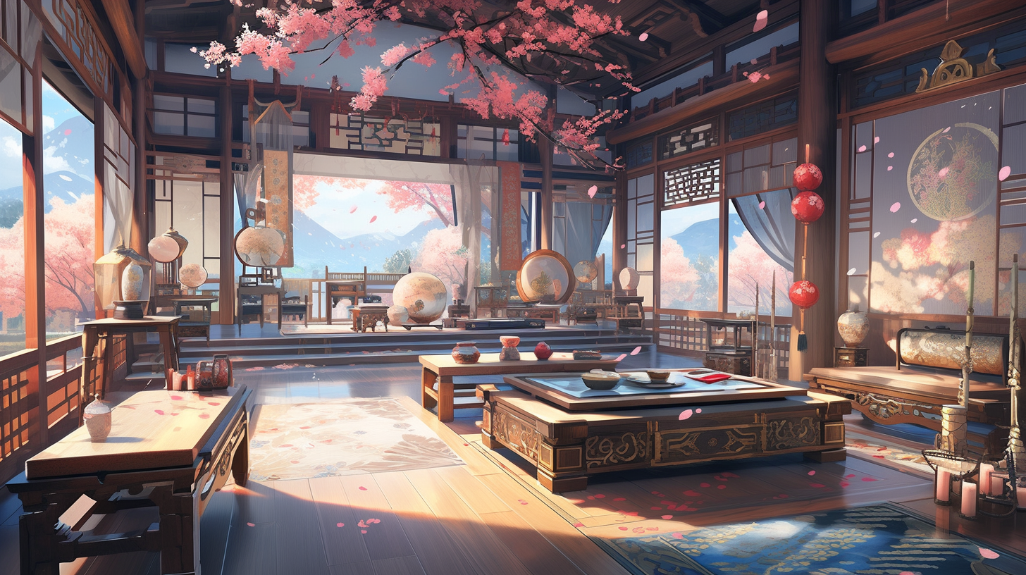 AI生成仙侠古风背景图片免费下载