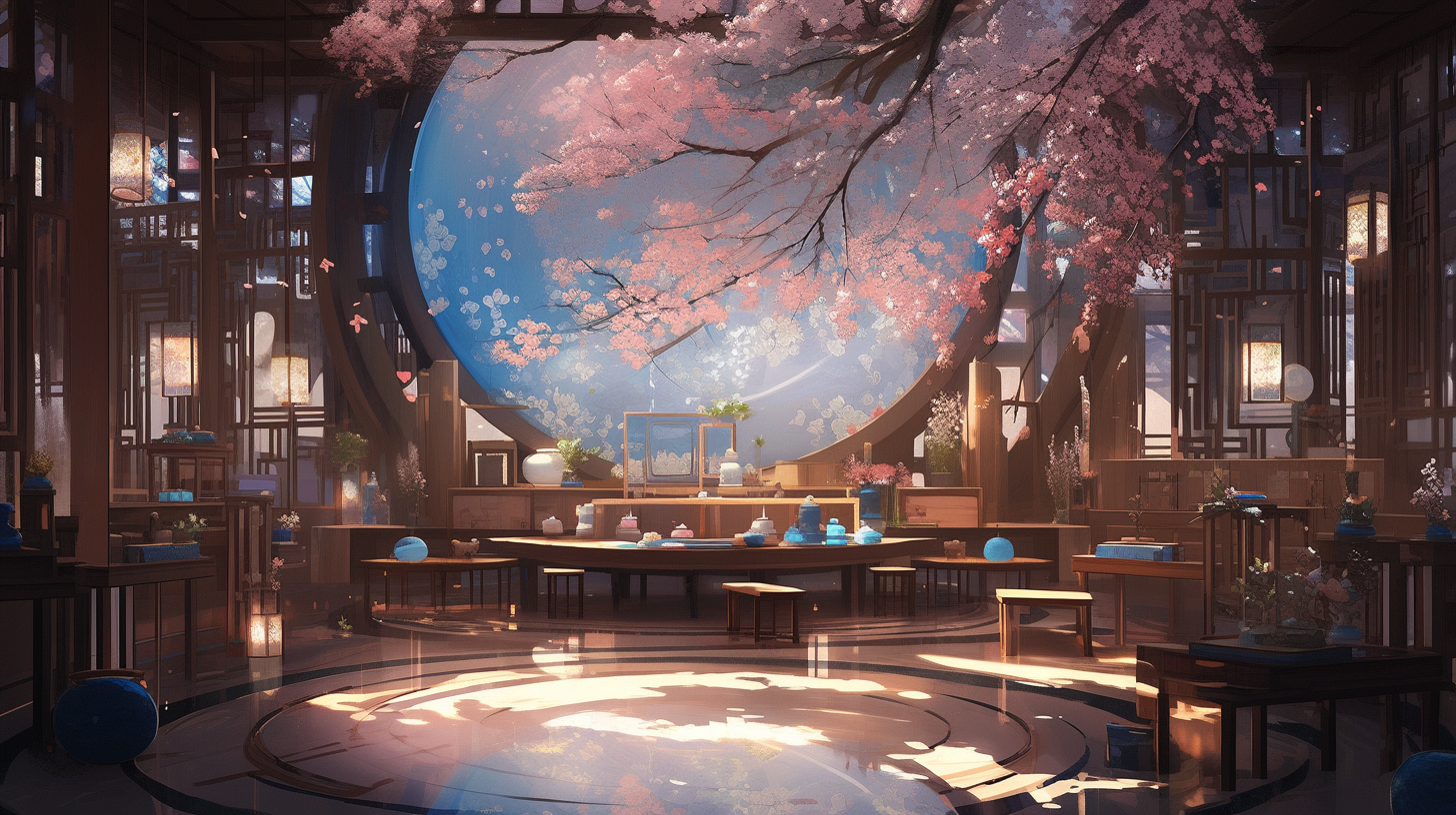 AI绘画仙侠古风背景图片