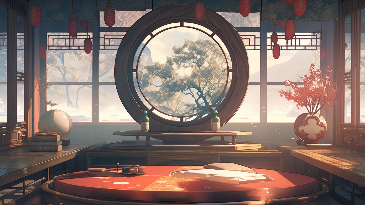 AI绘画仙侠古风背景图片