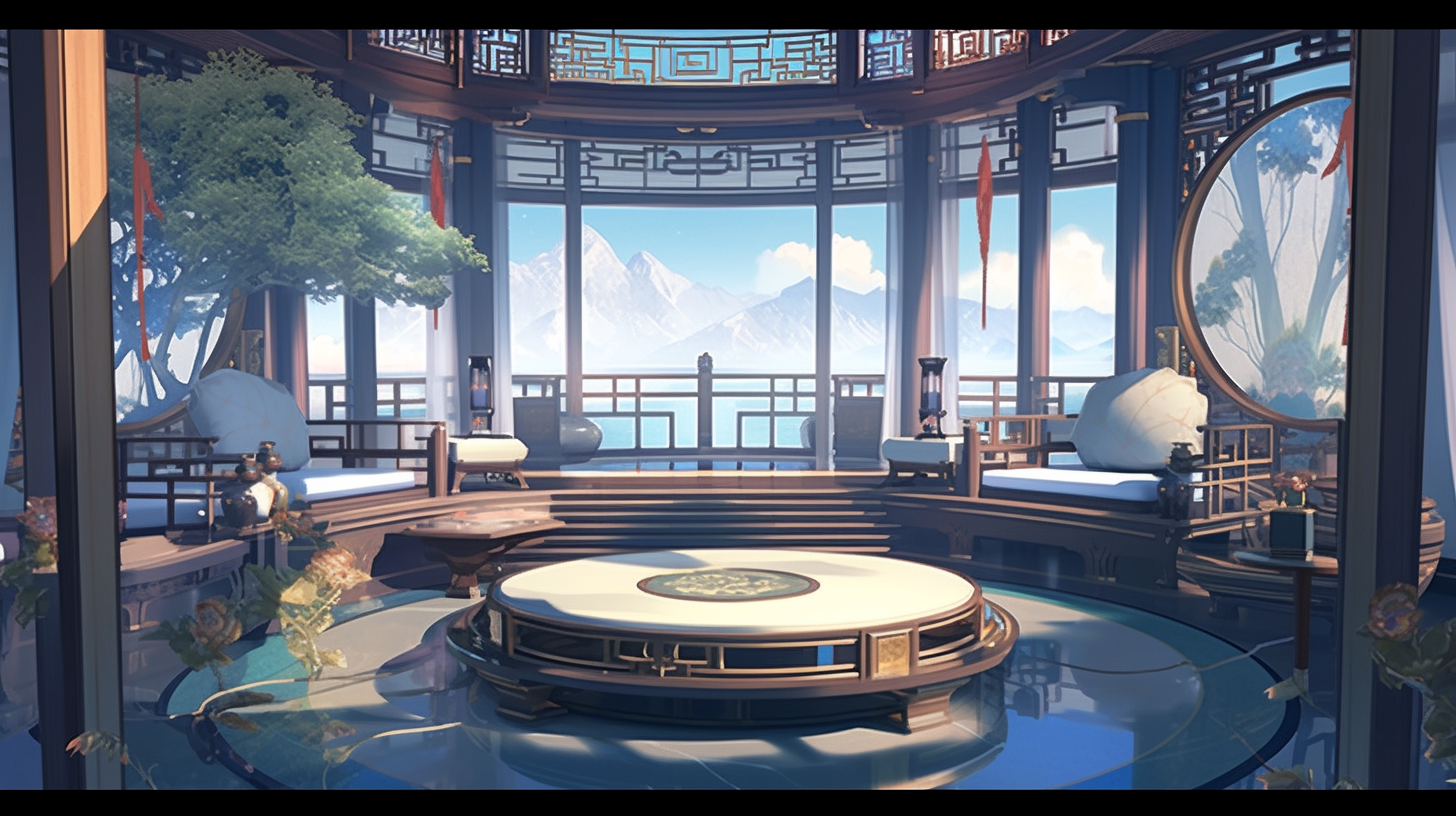 AI绘画仙侠古风背景图片