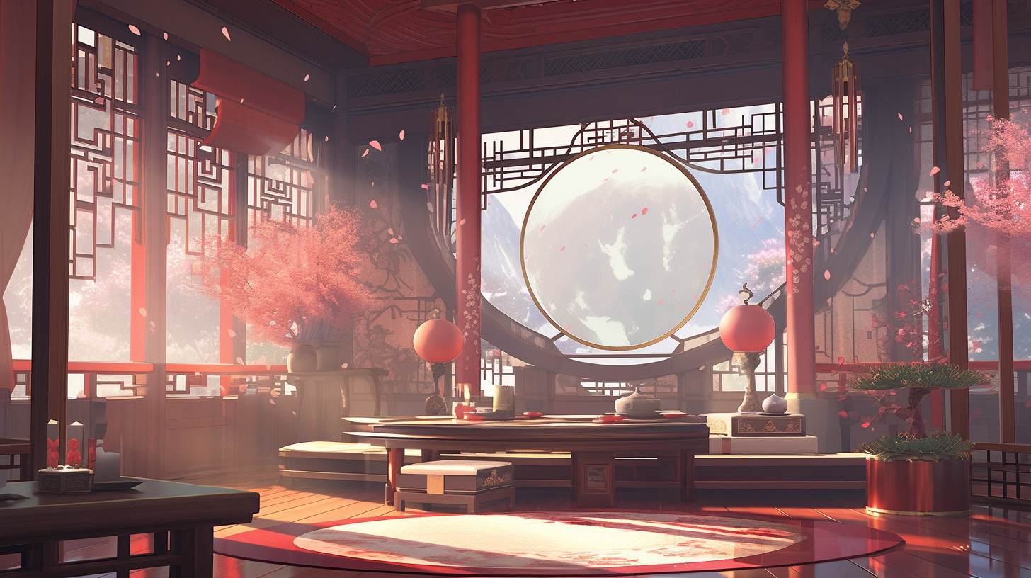 AI绘画仙侠古风背景图片