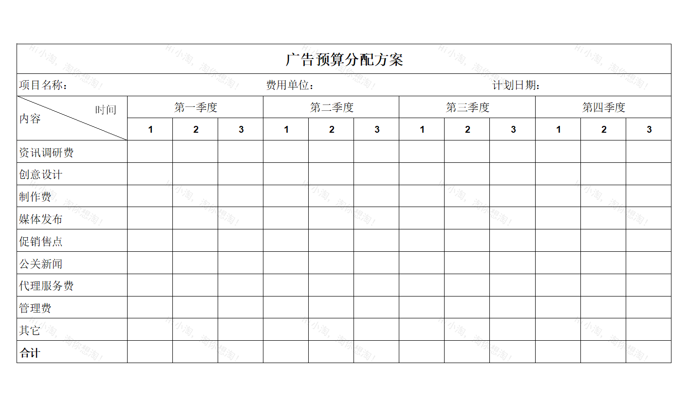 广告预算分配方案.xltx