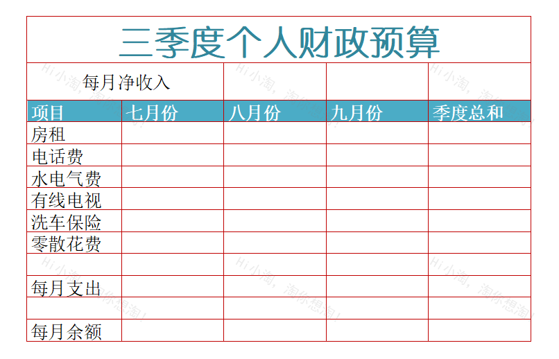 个人财政预算.xlsx